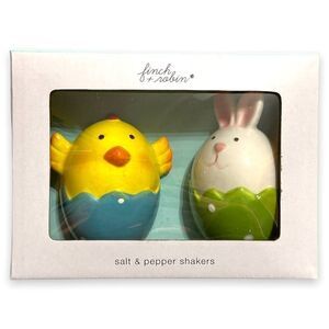 𝅺Finch + Robin Easter salt & pepper shakers set spring bunny chick decorative